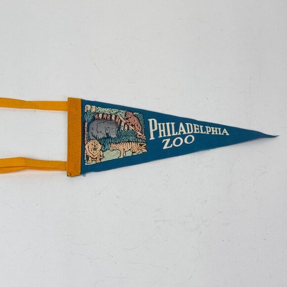 Philadelphia Zoo 1970's Vintage Mini Souvenir Pennant 11.5" Felt Wall Art Decor - Picture 4 of 7